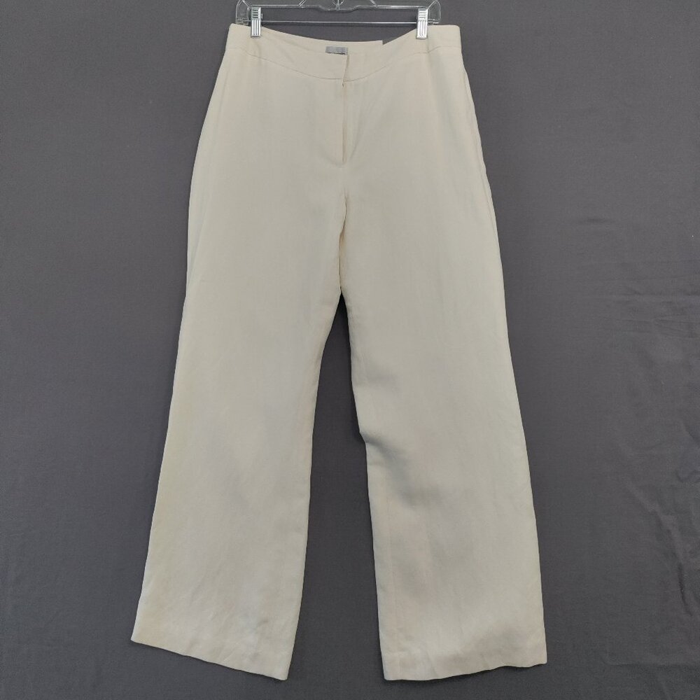 Chicos Silky Ease Braxton Pants Eggshell NWT Silk and Linen Lagenlook